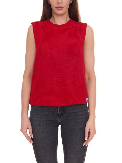 TOM TAILOR POLO TEAM women's fashionable knitted sweater vest leisure sweater 87486345 red