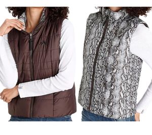 ALPENBLITZ Damen Wende-Weste unifarbene und Allover-Print Stepp-Weste 48569704 Braun/Schwarz/Weiß ALPENBLITZ Damen Wende-Weste unifarbene und Allover-Print Stepp-Weste 48569704 Braun/Schwarz/Weiß