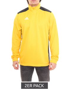 Pack of 2 adidas REGISTA 18 men's training shirt 1/4 zip with CLIMALITE technology CZ8648 yellow