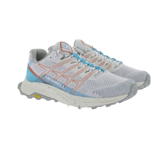 Merrell Moab Flight W sustainable women's trail running sneakers with Vibram sole and FloatPro midsole J067842 white/gray/colorful