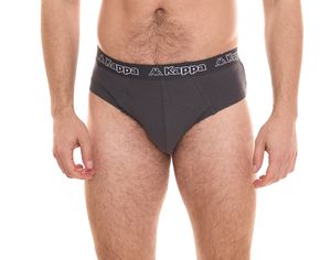 Kappa men s briefs with cotton stretch underwear with logo waistband underpants 711167 dark grey Kappa men s briefs with cotton stretch underwear with logo waistband underpants 711167 dark grey