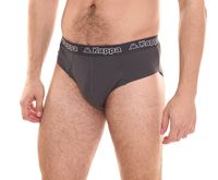Kappa Herren Slip mit Baumwoll-Stretch Unterwäsche mit Logobund Unterhose 711167 Dunkelgrau Kappa Herren Slip mit Baumwoll-Stretch Unterwäsche mit Logobund Unterhose 711167 Dunkelgrau