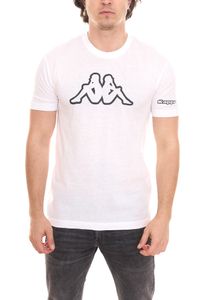 Kappa Chemise en coton pour homme, chemise à col rond avec grand patch logo, chemise à manches courtes 11-4001 A8A blanc Kappa Chemise en coton pour homme, chemise à col rond avec grand patch logo, chemise à manches courtes 11-4001 A8A blanc