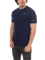 Kappa men s cotton shirt, crew neck shirt with small logo patch, short-sleeved shirt 711169 A1A blue