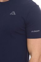 Kappa men s cotton shirt, crew neck shirt with small logo patch, short-sleeved shirt 711169 A1A blue