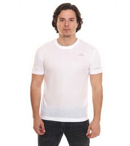Camisa de algodón para hombre Kappa, camisa de cuello redondo con pequeño parche con logo, camisa de manga corta 711169 A1C blanco Camisa de algodón para hombre Kappa, camisa de cuello redondo con pequeño parche con logo, camisa de manga corta 711169 A1C blanco
