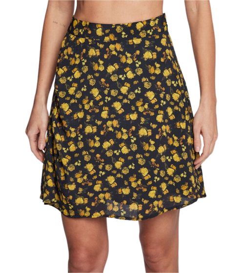 TOMMY HILFIGER mini-jupe jupe d'été pour femmes à la mode motif floral 63159160 noir/jaune