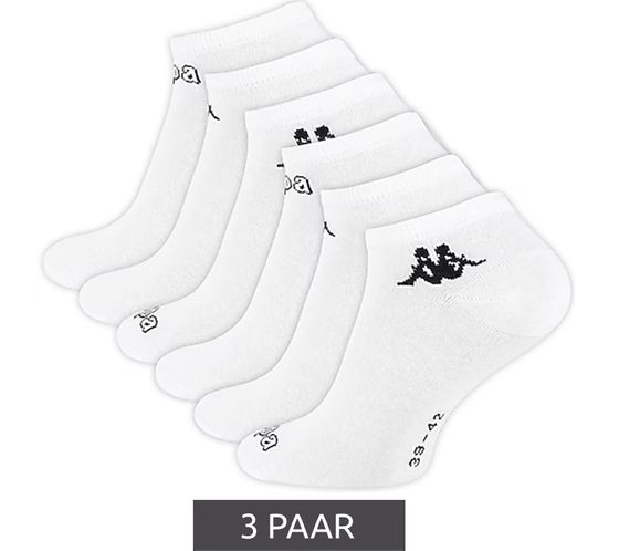 Pack of 3 Kappa sports socks, sneaker socks, cotton stockings with logo 371B4BW 001 white