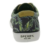 SPERRY Striper II CVO Seacycled sustainable men s canvas sneaker with wave siping technology and palm print STS25131 Black