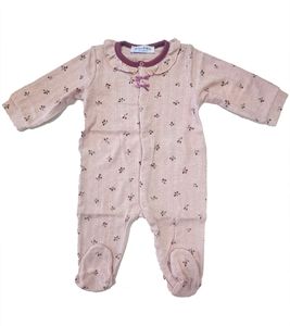 Klitzeklein baby romper bodysuit with floral print and ruffles 70099401 pink