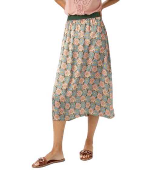 Aniston CASUAL FM women's fashion skirt, fashionable midi skirt with all-over floral print 69522066 green/blue/pink