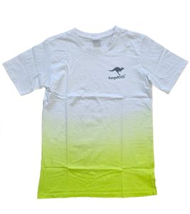 KangaROOS boys' cotton shirt T-shirt with large back print and gradient 72500356 white/lime green