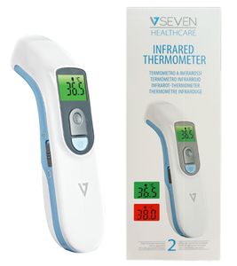 SEVEN HEALTHCARE digitales Infrarot-Thermometer Stirn-Thermometer berührungslos Weiß/Blau