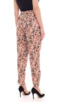 Aniston SELECTED women s fabric trousers, comfortable slip-on trousers with floral all-over pattern 12712944 pink/colourful