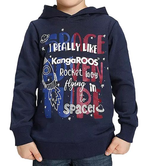 KangaROOS Kinder Hoodie mit großem Front-Print Kapuzen-Pullover 68534567 Navy