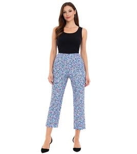 Pantaloni 7/8 da donna Aniston CASUAL, pantaloni casual estivi con fantasia floreale 17521410 blu