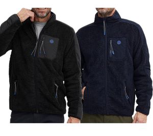 FQ1924 Veste polaire Teddy pour homme Felix avec poche poitrine Veste sweat à col montant 21900465-ME noir ou bleu