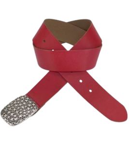 J.Jayz belt simple genuine leather belt with star pattern on the buckle 46053722 Red