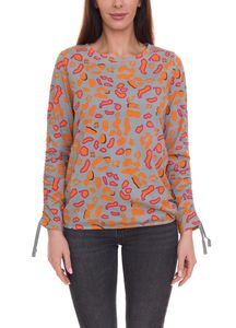 BOYSEN S chemise imprimée femme avec chemisier à manches longues imprimé all-over 39077013 gris/orange BOYSEN S chemise imprimée femme avec chemisier à manches longues imprimé all-over 39077013 gris/orange