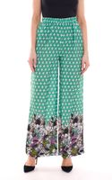 Aniston CASUAL women s slip-on trousers, comfortable summer trousers with all-over floral pattern 76938501 green