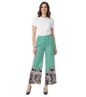 Aniston CASUAL women s slip-on trousers, comfortable summer trousers with all-over floral pattern 76938501 green