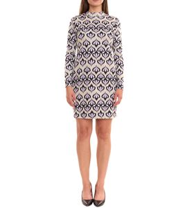 Aniston CASUAL abito midi da donna con stampa all-over abito a maniche lunghe con cut-out sul retro 86478136 Verde/Viola Aniston CASUAL abito midi da donna con stampa all-over abito a maniche lunghe con cut-out sul retro 86478136 Verde/Viola