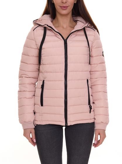 ALPENBLITZ women s quilted jacket with hood sustainable winter jacket 61452948 pink