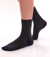 8 Paar TRUE style Baumwoll-Strümpfe mit Komfortbund nachhaltige Business-Socken im Crew-Style verschiedene Muster Navy/Grau