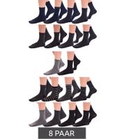 8 pairs of TRUE style cotton stockings with comfort waistband, sustainable business socks in crew style, black/gray plain, black/gray colorful or navy/gray 8 pairs of TRUE style cotton stockings with comfort waistband, sustainable business socks in crew style, black/gray plain, black/gray colorful or navy/gray