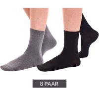 8 pairs of TRUE style cotton stockings with comfort waistband, sustainable business socks in crew style, black/gray plain, black/gray colorful or navy/gray 8 pairs of TRUE style cotton stockings with comfort waistband, sustainable business socks in crew style, black/gray plain, black/gray colorful or navy/gray