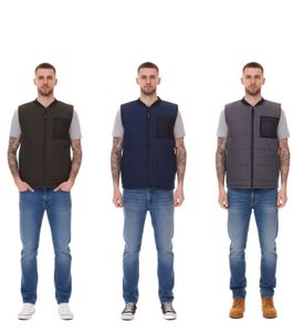 11 PROJECT PURlle men s puffer vest with quilting outdoor vest 20715253-ME Grey, dark green, dark blue or black