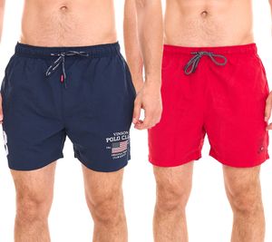 VINSON POLO CLUB men s swimming shorts with mesh lining, sporty swimming Bermuda blue or red