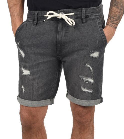 BLEND Dallian Herren Baumwoll-Shorts nachhaltige Destroyed Jeans-Bermuda 20711410 ME 76209 Grau