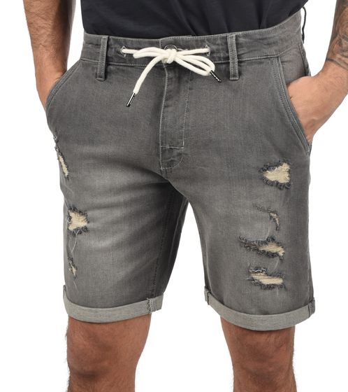 BLEND Dallian men's cotton shorts sustainable destroyed jeans Bermuda 20711410 ME 76205 Grey