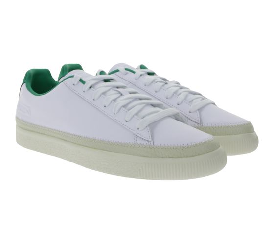 PUMA Basket Trim Borussia Mönchengladbach low top sneaker sporty men s genuine leather lace-up shoes white/green