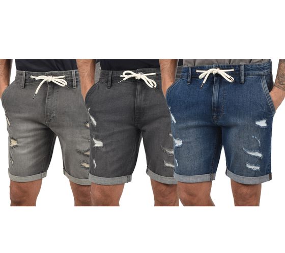 BLEND Dallian men s cotton shorts sustainable destroyed denim Bermuda 20711410-ME Gray or blue