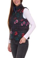 ALPENBLITZ Damen Wende-Weste unifarben und Allover-Print Stepp-Weste Herbst-Weste Dunkelblau/Bunt, Braun/Weiß oder Schwarz/Weiß
