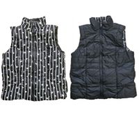 ALPENBLITZ Damen Wende-Weste unifarben und Allover-Print Stepp-Weste Herbst-Weste Dunkelblau/Bunt, Braun/Weiß oder Schwarz/Weiß