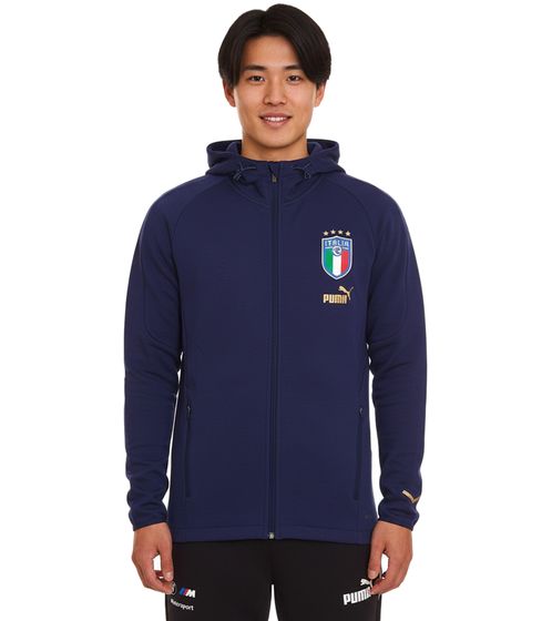 PUMA FIGC Coach Men s Sweat Jacket Training Jacket Italy Fanwear 767108 13 Dark Blue