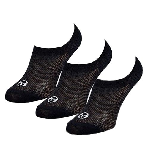 Pack of 3 Sergio Tacchini Invisible Footie Socks Short Socks Cotton Stockings Black