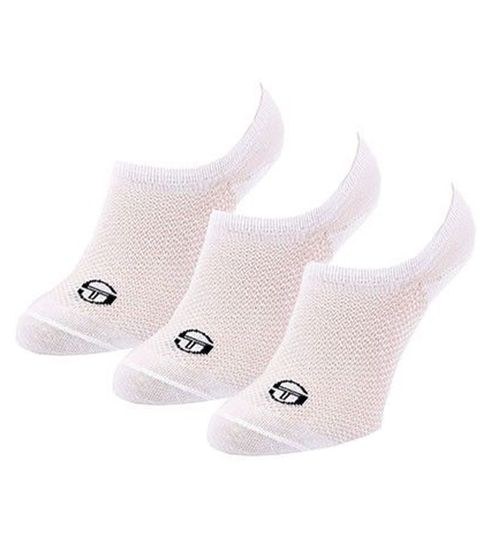 3 Paar Sergio Tacchini Invisible Footie Füßlinge kurze Socken Baumwoll-Strümpfe Weiß