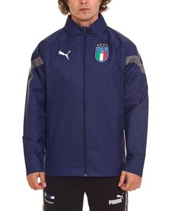 Chaqueta deportiva PUMA Italia 2022 para hombre con capucha oculta para todo tipo de clima 767068 04 Azul