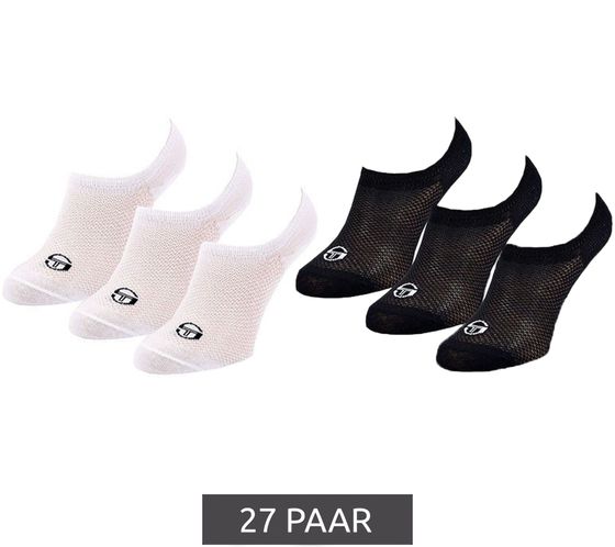 27 paires de chaussettes Sergio Tacchini Invisible Footie chaussettes courtes d'été bas en coton noir ou blanc