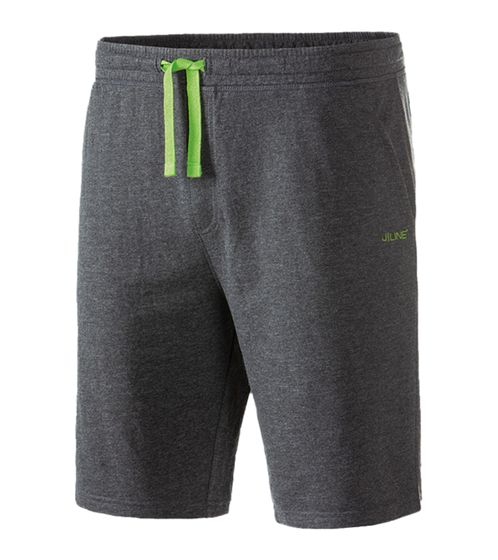 J|LINE Basic Herren Sport- und Freizeit-Bermuda bequeme Baumwoll-Sweat-Shorts Grau