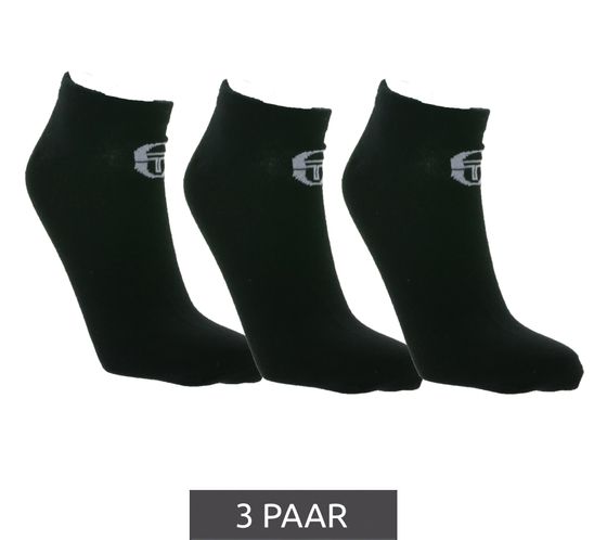 3 Paar Sergio Tacchini Sneaker-Socken modische Baumwoll-Socken 230000830 Schwarz