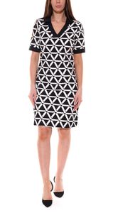 bruno banani minivestido moderno vestido de punto para mujer con estampado integral 66247008 negro/blanco