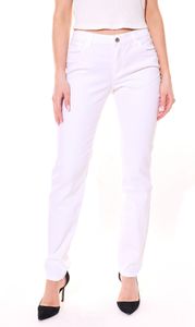 H.I.S. Women s slim-fit jeans mid-rise denim trousers in 5-pocket style 18003567 white