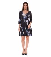 miniabito donna melrose con stampa floreale all over manica corta 20539817 nero/colorato