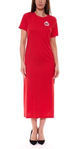 DELMAO Vestido largo de mujer vestido de punto con aberturas altas 82576949 rojo DELMAO Vestido largo de mujer vestido de punto con aberturas altas 82576949 rojo