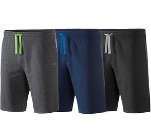 J|LINE Basic Herren Sport- und Freizeit-Bermuda bequeme Baumwoll-Sweat-Shorts Blau, Schwarz oder Grau